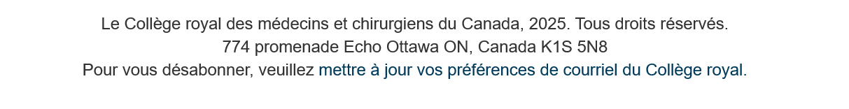 Lien permettant de modifier vos préférences de courriel